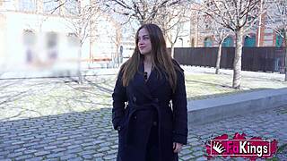shameless slut flashes tits on street and fishes for cock with marta villalobos