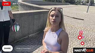 bubble butt blonde lilly blossom rides biker cock outdoors