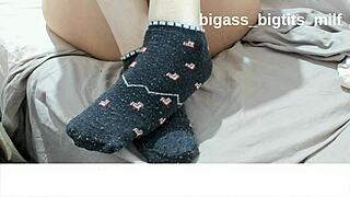 socks look hot for foot fetish play today