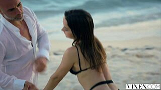 vixen model has passionate beach sex in multiple positions