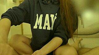 Sensual handjob leads to hardcore oral with mouth creampie