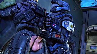 Halo partners spend the night having fun together with games