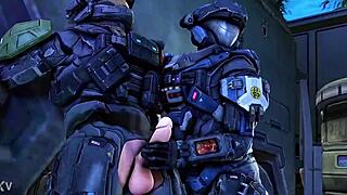 Halo partners spend the night having fun together with games