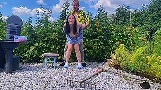 rough outdoor fuck in the garden while picking berries