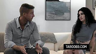 inked stepdaughter lydia black fucks with her stepdads business partner