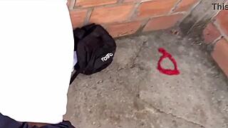 latina student with huge ass has quick outdoor sex