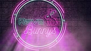 rave newbie luna strips teasingly for dj brians strobe lit room