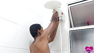 He washed the slut ass then fucked it under shower with BBC