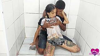 He washed the slut ass then fucked it under shower with BBC
