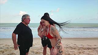 My husband ordered an in-home massage for me at the beach and ended up watching me get fucked really hard