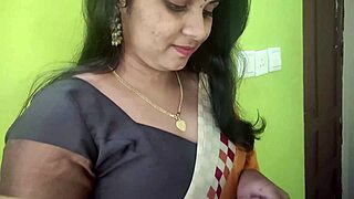 Long lip lock romance with tongue kiss – hot mallu couple in saree part -1