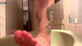 Rebeca addams the-second dirty feet in the laundry room