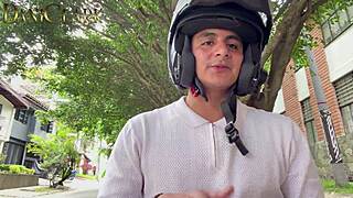 motorcyclist fucks his foreign client as part of the trip
