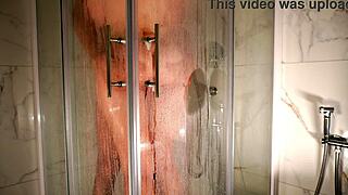 wet sensual shower sex between real couple