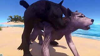 Flauschiger Werwolf rammelt seine Schlampe mit Monsterschwanz in wildem 3D-Porno