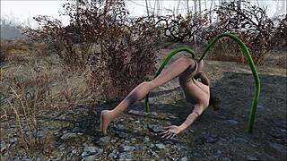 Приключение Fallout 4 разворачивается с интенсивным действием брюнетки в 3D аниме